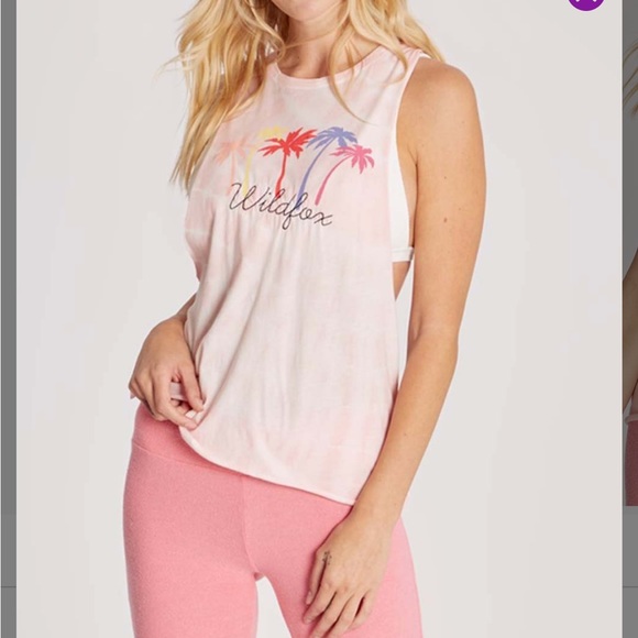 NEW IN PACKAGE- WILDFOX Rosebud Wash 'Wildfox' Muscle Tank - Picture 4 of 4